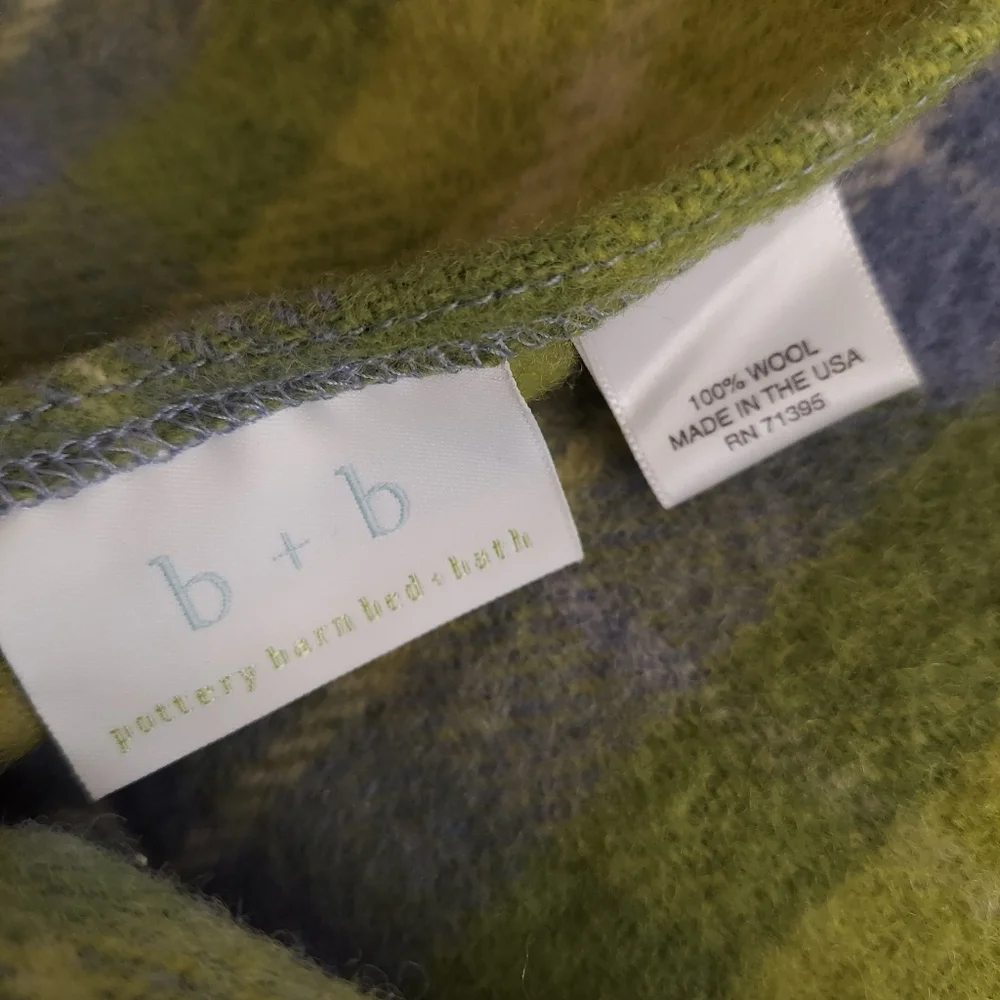 Pottery Barn Bed + Bath Wool Plaid Standard Pillow Shams